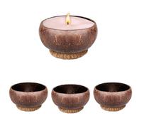 4 pièces Bol à pâte en Bois pour Bougie Bol Rustique Vintage Bols pour Bougie Décoration de Ferme Rustique pour Maison, Ferme, décoration de Table 9 à 11 cm