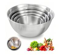 4 pièces Bols de mélange en acier inoxydable 304 avec marques de mesure, anti-rouille, faciles à nettoyer et empilables, idéaux pour la cuisson, la pâtisserie et la préparation des aliments dans la cu