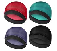4 Pièces Bonnets à Vagues en Satin pour Enfants, 4 Couleurs Assorties Durag Élastique pour Bébé, Bonnet en Soie pour Bébé Chapeau Pastèque, Durags Doux et Confortables pour Enfants Garçons et Filles