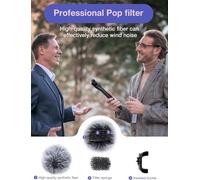4 Pièces Bonnette Micro Anti-Vent Compatible Avec Dji Mic Mini, Mousse Micro En Fourrure Anti-Pop, Filtre Anti-Pop Pour Micro Sans Fil Dji Mic Mini, Micro Cravate Bonnette Par (Noir/Blanc)