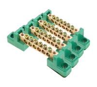 4 Pièces Bornier de Terre en Laiton à Vis, 6 Positions | Connexion Rapide, Configuration de Ligne Zéro Optimisée, Finition Polie, pour Armoires et Fils de Terre