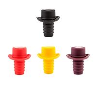 4 Pièces Bouchon de Bouteille de Vin en Silicone Flexible, Étanche | Lavable au Lave-vaisselle, Fermeture Hermétique, Nettoyage Facile, pour Accessoires Vin, Mixte Couleur Aléatoire