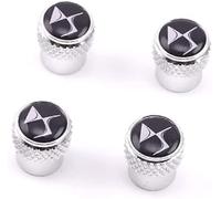 4 pièces Bouchon de Valve Voiture pour Citroen DS7/DS6/DS5/4S/5LS, Bouchons de Valve avec Joint d'étanchéité, Capuchon de Valve Bouchons Antipoussière Accessoires,A Silver