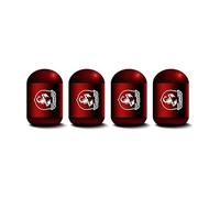 4 Pièces Bouchon Valve Pneu Voiture pour Abarth 500 500L 500X Bravo 2022, Bouchons Anti-poussière de Pneu de Voiture Couvre-Valve Voitures,Red