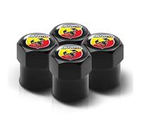 4 Pièces Bouchon Valve Pneu Voiture pour Abarth 500e 2023-2025, Capuchons de Valve de Jante Capsules de Tige de Valve de Pneu pour Voitures