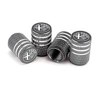 4 Pièces Bouchon Valve Pneu Voiture pour Alfa Romeo Stelvio 949 I 2017-2024, Bouchons de Tige de Valve de Pneu en Aluminium Accessoire Anti-poussière,Grey