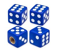 4 Pièces Bouchon Valve Pneu Voiture pour Audi A6 S6 RS6 4F A6 Avent 4F5 4FH Saloon Estate 2005-2011, Bouchons de Valve Anti-Poussière en Forme de dés pour Voiture,Blue