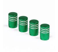 4 pièces Bouchon Valve Pneu Voiture pour Ford Kuga 2013-2025, Capuchon de Valve Auto Résistant à la Corrosion Bouchon de Voiture,Green