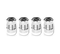 4 Pièces Bouchon Valve Pneu Voiture pour Mazda 2 III Sedan(DL) 2019-2022, Bouchon Pneu Voiture Bouchons de Valves pour Auto Capuchons Valve,Silver