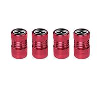 4 Pièces Bouchon Valve Pneu Voiture pour Mazda 2 III Sedan(DL) 2019-2022, Bouchon Pneu Voiture Bouchons de Valves pour Auto Capuchons Valve,Red