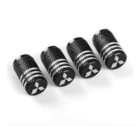 4 Pièces Bouchon Valve Pneu Voiture pour Mitsubishi ASX I (Facelift 2012) 2012-2016, Bouchons de Tige de Valve de Pneu en Aluminium Accessoire Anti-poussière,Black