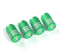 4 Pièces Bouchon Valve Pneu Voiture pour Peu-geot 206 207 307 308 3008 4008 5008 GT-Line, Bouchon Pneu Voiture Bouchons de Valves pour Auto Capuchons Valve,Green