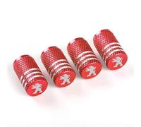 4 Pièces Bouchon Valve Pneu Voiture pour Peu-geot 206 207 307 308 3008 4008 5008 GT-Line, Bouchon Pneu Voiture Bouchons de Valves pour Auto Capuchons Valve,Red