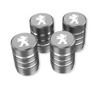 4 Pièces Bouchon Valve Pneu Voiture pour Peugeot 3008 I 2009-2013, Bouchons de Tige de Valve de Pneu en Aluminium Accessoire Anti-poussière,Grey