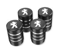 4 Pièces Bouchon Valve Pneu Voiture pour Peugeot 308 CC I 2009-2011, Bouchons de Tige de Valve de Pneu en Aluminium Accessoire Anti-poussière,Black