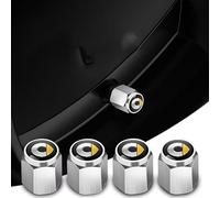 4 Pieces Bouchon Valve Pneu Voiture pour Smart Fortwo 453 2015 2016 2017 2018 2019, Capuchons de Valve Anti Poussière Couverture Résistant à la Corrosion Couvre,Silver