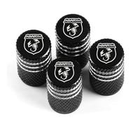 4 Pieces Bouchon Valve Voiture pour Abarth Lancia 124 500 595 600e 695 Punto 500 500e 500c 500l 500x, Capuchons de Valve Auto Résistant à l'eau et à la Poussière avec Joint D'étanchéité