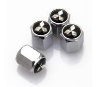 4 Pièces Bouchons de Tige de Valve Pneu pour Mitsubishi ASX AB Bj. 2017 Facelift -, Pneus Voiture Couvre-Valves en Aluminium Tiges à Valves Capuchons à Poussière,Silver-13x10.5mm