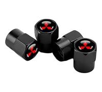 4 Pièces Bouchons de Tige de Valve Pneu pour Mitsubishi ASX Facelift AB Bj. 10/2019 -, Pneus Voiture Couvre-Valves en Aluminium Tiges à Valves Capuchons à Poussière,Black-13x10.5mm