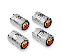 4 Pièces Bouchons de Valve pour Abarth 500C 2010-2014, Capuchons de Tige de Pneu Anti-Poussière Accessoires Voiture,Silver