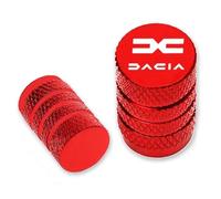 4 Pièces Bouchons de Valve pour Dacia Logan II MCV 2013-2016, Capuchons de Tige de Pneu Anti-Poussière Accessoires Voiture,Red