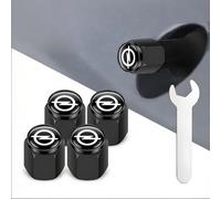 4 Pièces Bouchons de Valve pour Opel Karl C16 I 2015-2019, Couvercle Tige Métal Antivol Accessoires avec Joint D'étanchéité,Black