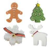 4 Pièces Bougie Parfumée en Forme, Bougies de Noël Faites à la Main, pour Anniversaire, Noël, Décoration