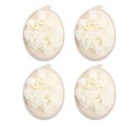4 Pièces Boule Bain, Pe Beige Double Face Corde | Eponge Radiant Skin, Nettoyage Complet, Circulation Cutanée, Séchage Suspendu, Usage Bain Quotidien