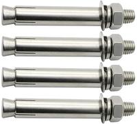 4 pièces, boulons à vis d'expansion M8-écrou hexagonal externe en acier inoxydable, boulon d'ancrage manchon, ancres de fixation robustes(M12x120)