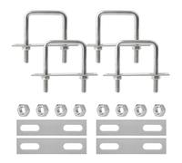 4 Pièces Boulons en U M8 50 x 80 mm en Acier Inoxydable - U-Bolts avec Écrou, Plaques, Rondelle - Étriers de Fixation Carrés pour Tuyaux