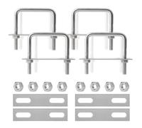 4 Pièces Boulons en U M8 65 x 80 mm en Acier Inoxydable avec Écrou, Plaques, Rondelle - Étriers de Fixation Carrés pour Tuyaux