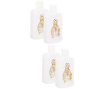 4 pièces Bouteille d'Eau Bénite Vide 100ml en Plastique Blanc, | Remplissage Facile, Anti-Fuite, pour Eau Bénite et Huile d'Onction, Préparation Baptême