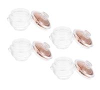 4 Pièces Bouteille en Verre avec Couvercle, Réservoir Stockage Or | Récipient en Verre, Forte Résistance Thermique et Anticorrosion, Usage Maison la Cuisine, Couvercle Inclus