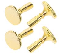 4 Pièces Bouton D’interrupteur Métallique E26 | Remplacement pour Douille de Lampe, Contrôle Fiable, Couleur Or, Usage sur Lampadaire Extérieur sur Pied