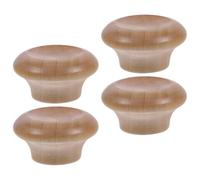 4 Pièces Bouton de Couvercle en Bois, Poignée Remplaçable | Finition Polie Lisse, Prise Confortable, Compatible Couvercles en Verre et Marmites à Lait