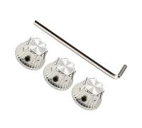 4 Pièces Bouton de Guitare Électrique Soleil en Alliage Argenté | Gravure Fleur Solaire, Prise en Main Confortable, Pose Simple, Usage Jazz