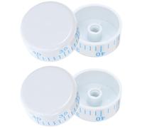 4 Pièces Bouton de Thermostat Blanc en ABS, Remplacement Réglable | Lecture Claire des Températures, Chiffres Bleus Imprimés, Compatible Plupart des Modèles