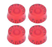 4 pièces boutons de guitare électrique, basse acrylique guitare électrique contrôle du Volume potentiomètre chapeau accessoires de guitare plusieurs couleurs impressions claires(rouge noir)