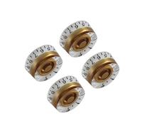 4 Pièces Boutons de Guitare Électrique Vintage Gd15, Blanc Jaune | Acrylique, Style Rétro à Grand Format, Prise Confortable, pour Entretien D’instrument et Remplacement Rapide