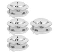 4 Pièces Boutons de Réservoir de Toilettes, Style Simple | Remplacement sans Outil, Surface Plaquée Lisse, pour Cuvettes à Double Chasse et Couvercles Percés
