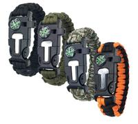 4 Pièces Bracelets de Survie en Paracorde, 5 en 1 Bracelet Survie avec Flint + Boussole + Sifflet + Mini Scie + Corde Parachute, Multifonctionnel Bracelet D'extérieur pour Camping, Explorateurs