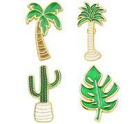 4 Pièces Broche Arbre en Alliage Vert, Style Simple Banquet | Finition Brillante Solide, Forme D’arbre, Accessoire Vestimentaire, Usage Jeu-prix, Teinte Verte Style Aléatoire