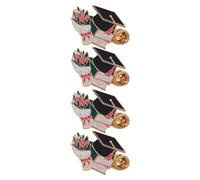 4 Pièces Broche Fleur de Remise de Diplôme, Chapeau | Présent pour Diplômés du Lycée L’université, Décoration Polyvalente pour Vêtements et Paquet