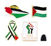 4 Pièces Broches de Drapeaux Nationaux Palestiniens pour Femmes et Hommes, Épinglette en émail représentant le pacifisme patriotique, Accessoires pour sac à dos(A)
