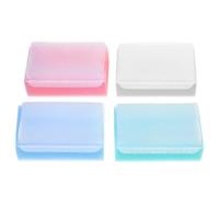 4 Pièces Brosse de Bain Sensorielle Double Face, Éponge | Sponge PP, Textures Souple et Rugueuse, Lavage du Visage, Cuir Chevelu Nourrisson, Routine Berceau