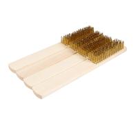 4 Pièces Brosse de Nettoyage pour Limes en Cuivre, Poignée Bois | Brossette à Poils Trempés et Durcis, Enlève la Rouille, Restaure les Rainures, pour Lime et Lime Aiguille
