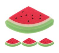 4 Pièces Brosse pour Enlever le Sable Style Pastèque Rouge, Éponge | Nettoyage Rapide Après la Plage, Douce Peau, pour Familles et Objets, Usage Piscine