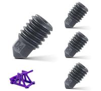 4 Pièces Buses de 0,4mm, Amovibles en Acier Trempé Remplacement de Buse Pièces Haute Température Tête d'Extrudeuse de Buse pour Bambu Lab X1 X1C P1P Imprimante 3D Extrémité Chaude