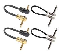 4 Pièces Câble de Patch Longueur pour Guitare Électrique, et Basse | Métal et Pvc, Compatible Basse, Guitare Électrique et Claviers, Usage Pédale et Scène