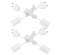 4 Pièces Câble Lumineux Décoratif 1: 12, Prise Miniature | Métal et Plastique Blancs, Cordon Flexible Interrupteur, pour Lampes Miniatures, Meubles, Bricolage, Collectionneurs